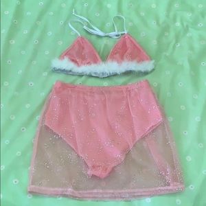 Zalie Pink Pixie Bralette & Skirt